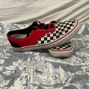 Vans Authentic Pro customs red and checkerboard